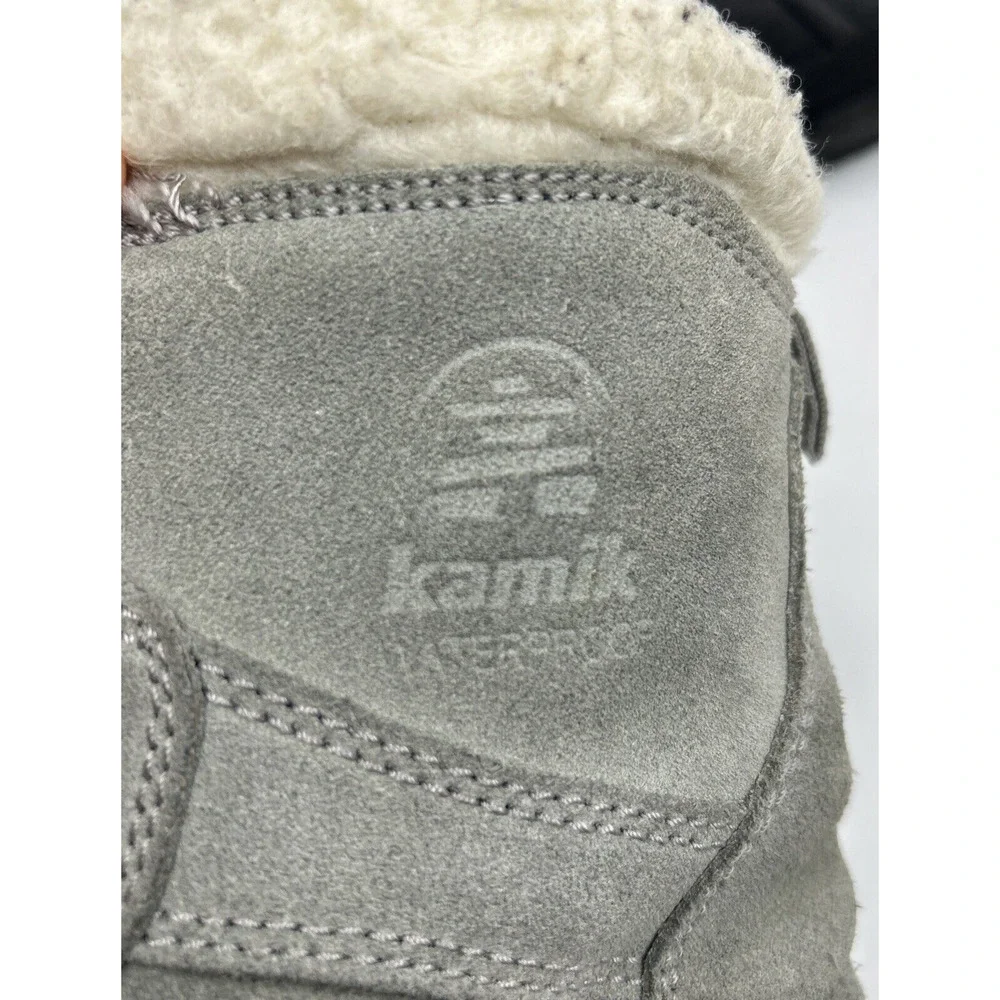 KKamik Womens Acadia Suede Snow Boots Sz 7 Sherpa Trim Rubber Waterproof Lace Up